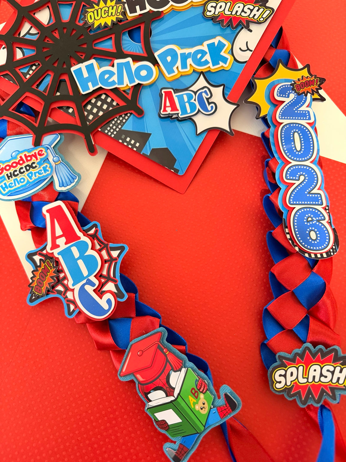 Spider-Man Graduation Lei | Custom Graduation Lei | Superhero Graduation Lei | Kids Graduation Lei | Personalized Graduation Necklace