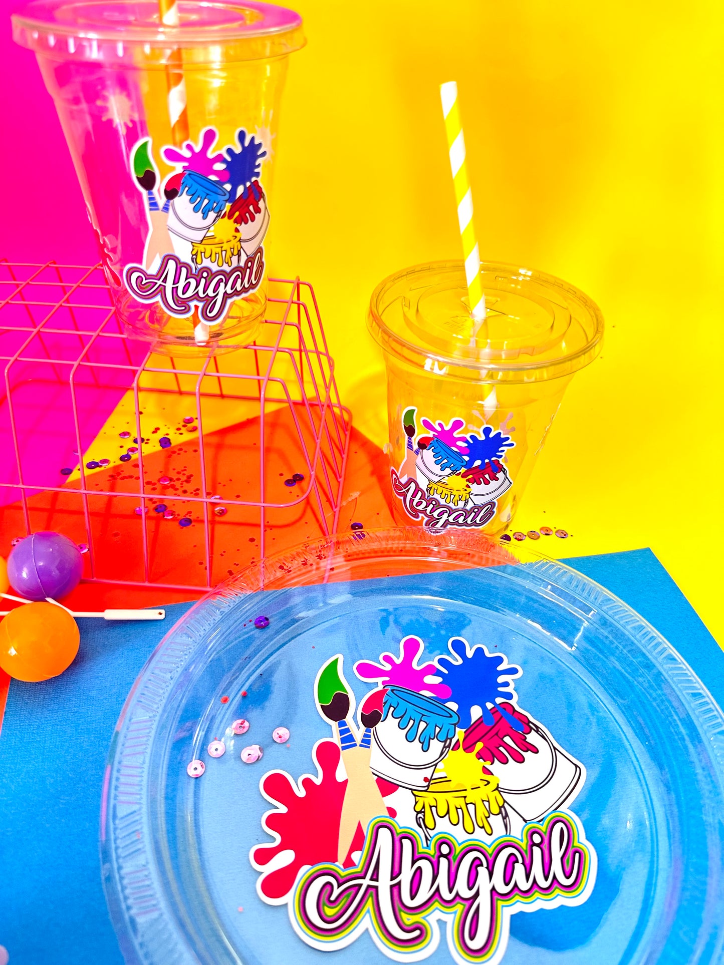 Paint Party Splatter Cake Topper, Art Party Cake Topper, Paint Shaker Cake Topper, Paint Party Splatter Favor Boxes, Paint Party Favors