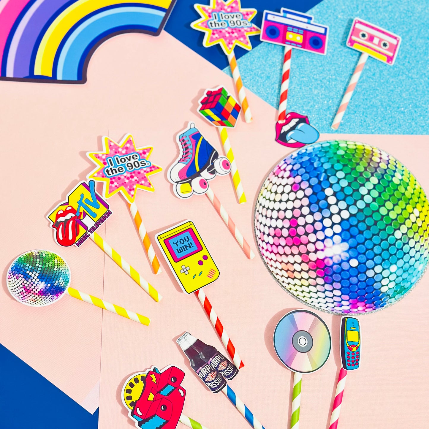 Back to the 90s Cake Topper, I Love 90s Cake Topper, Take Me Back to the 90s Cake Topper, Retro Throwback Cake Topper, 90s Party Cake Topper