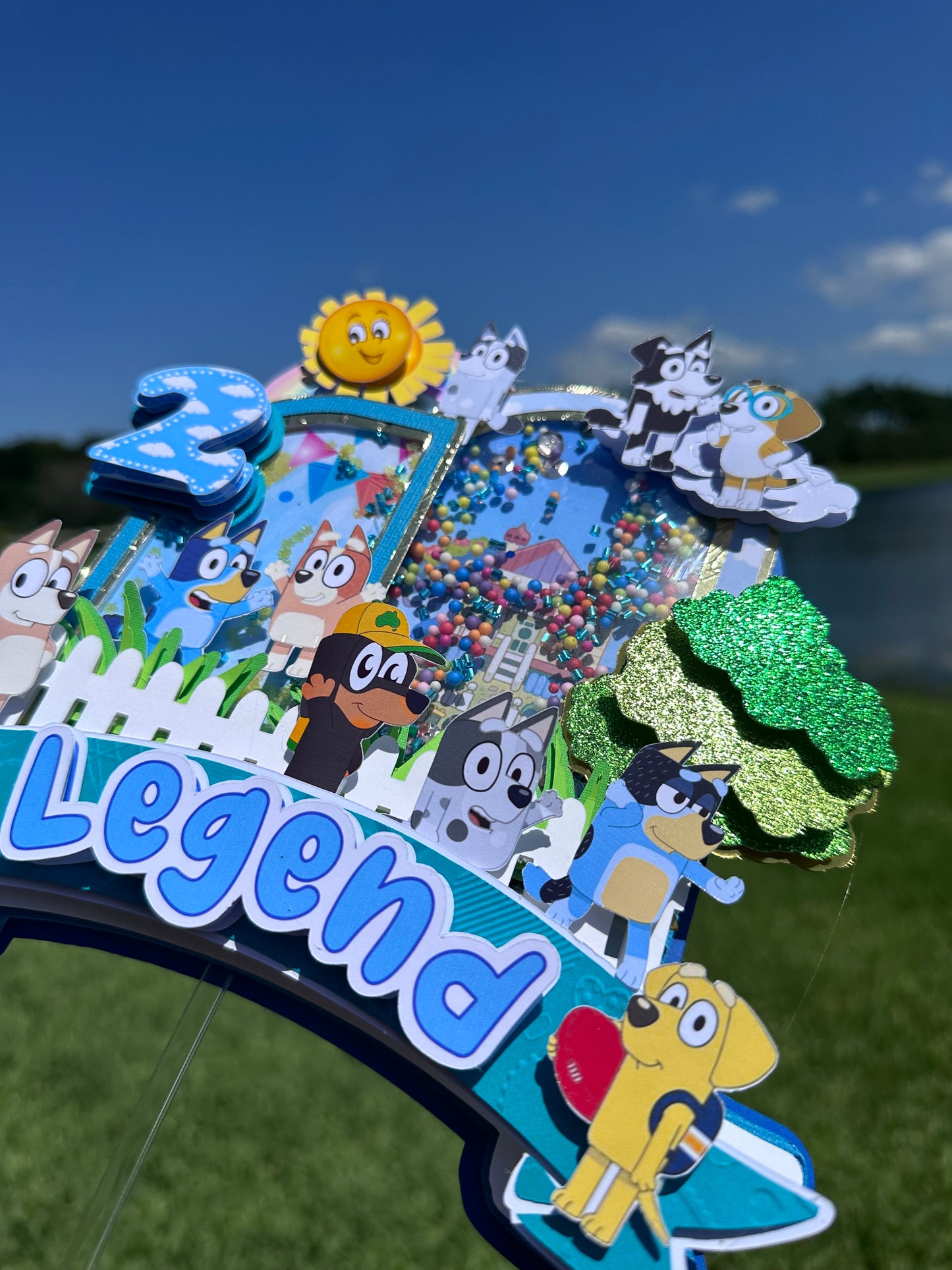 Blue Family Cake Topper, Blue Cake Topper, Blue Dog Family Cake Topper, Blue Family 3D Letter, Blue Dog Family Centerpiece