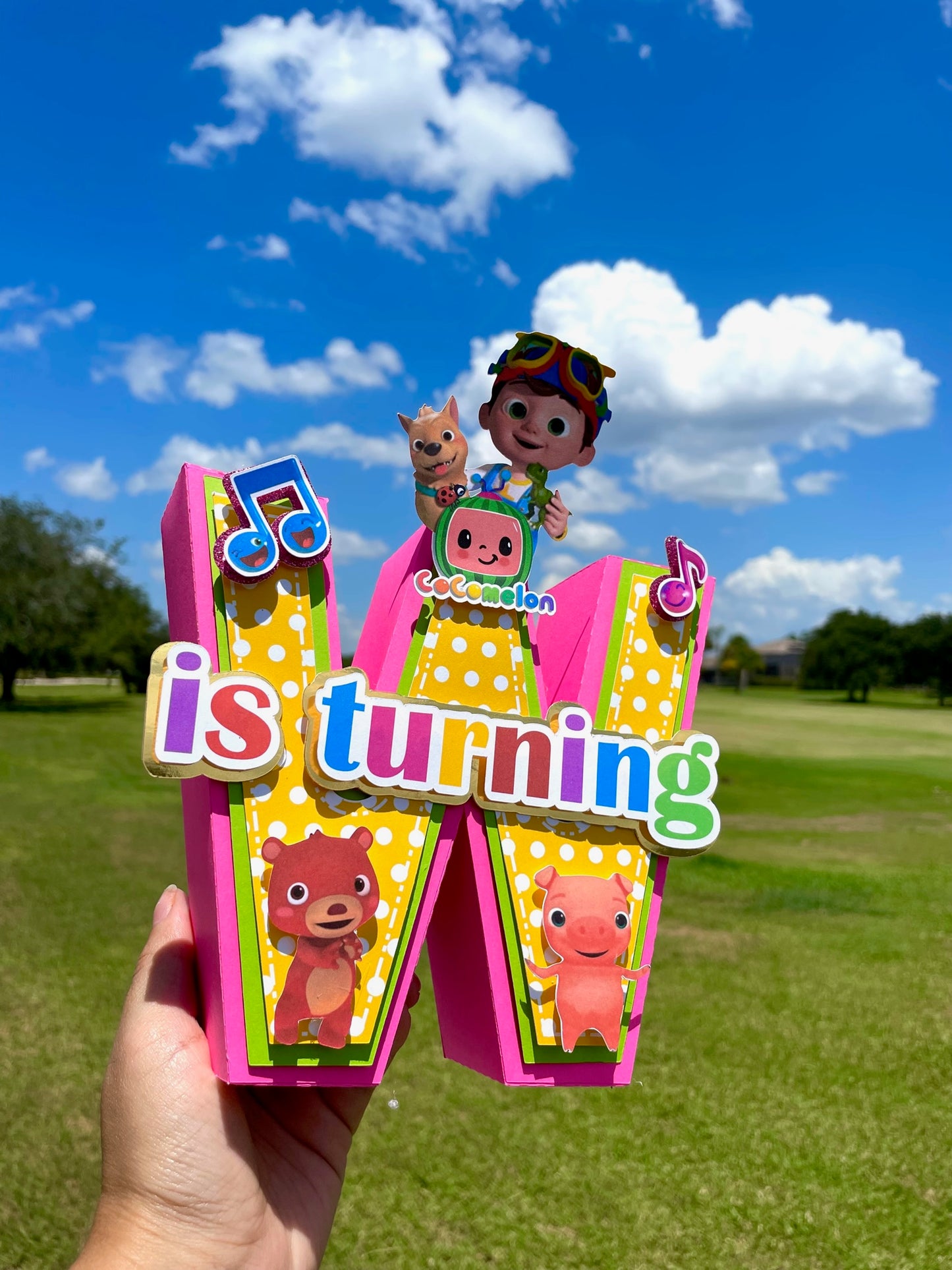 Cocomelon 3d letters | Cocomelon Cake Topper | Cocomelon Party Decorations | Cocomelon Favor Box | Cocomelon 3D Letters