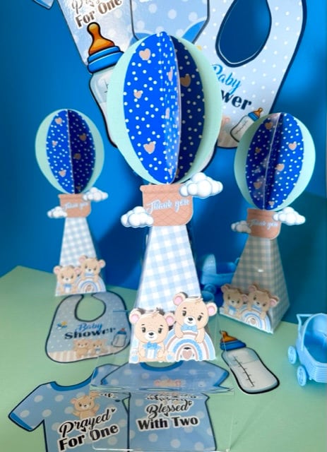 Baby Shower Centerpiece, Baby Shower for Twins, Baby Shower Sable Decoration, Twins Favors, It's a Girl Centerpiece, It's a Boy Centerpiece.