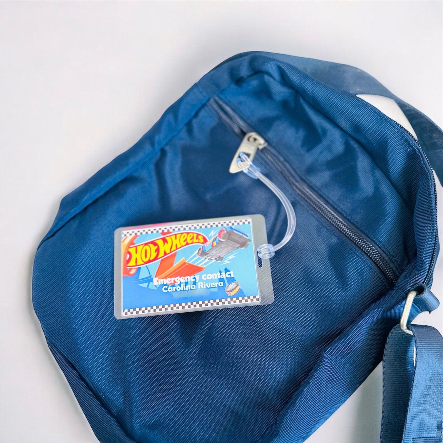 Personalized Laminated School Bag Tag: Double-Sided Kids Luggage Tag