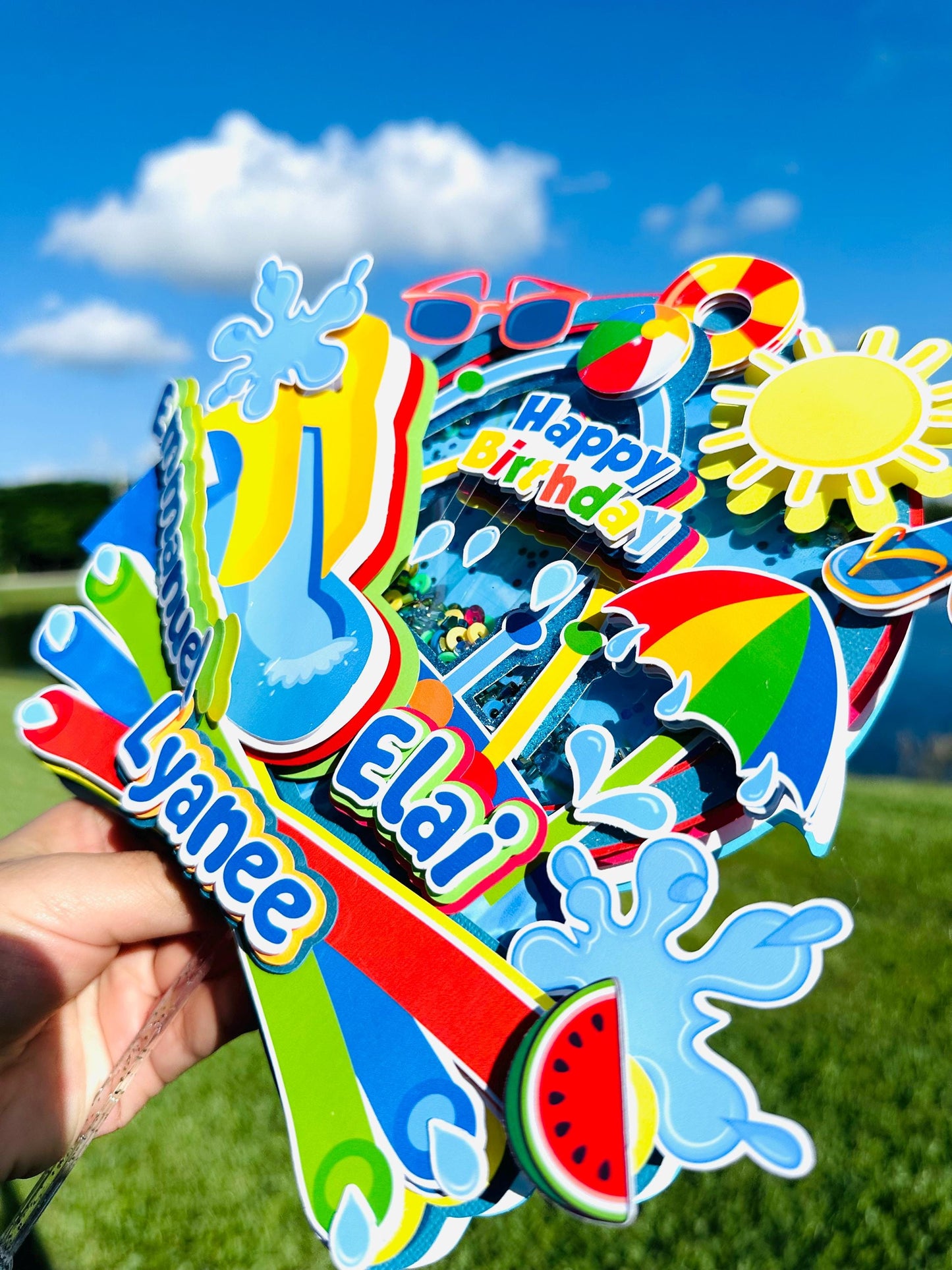 Pink Waterslide Cake Topper: Splish Splash Birthday Party