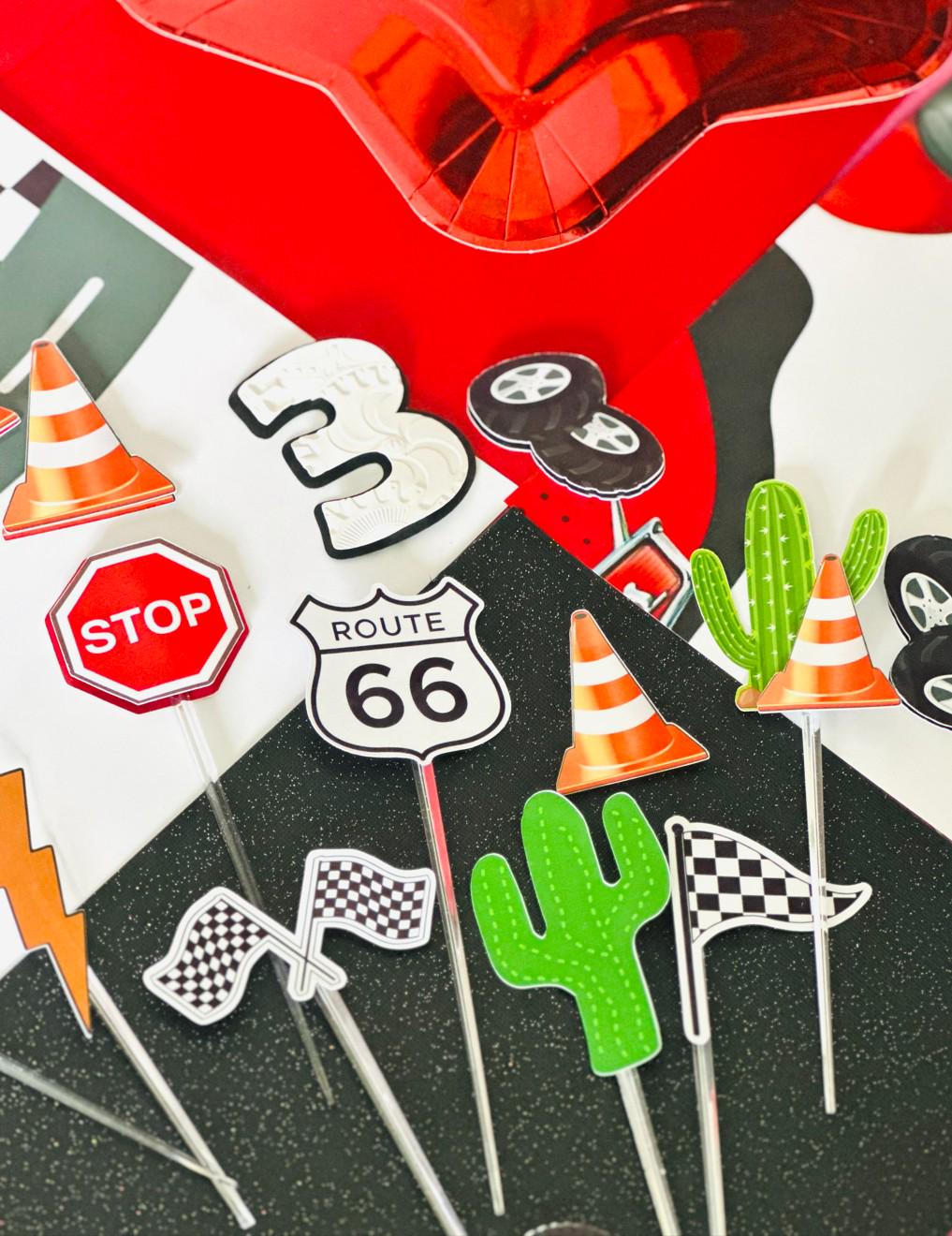 Customizable Race Car cupcake topper, Car Themed Birthday, Race Car Party Supplies, Wheels Cake Topper,boys race car cupcake toppers