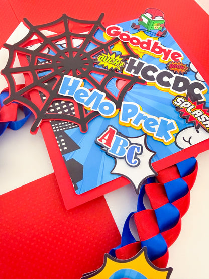 Spider-Man Graduation Lei | Custom Graduation Lei | Superhero Graduation Lei | Kids Graduation Lei | Personalized Graduation Necklace