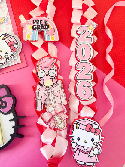 Hello Kitty graduation Cap/Decorated Graduation Caps/Girls Boys School Graduation / Cap And Gown /Custom Graduation Cap, Graduation Cap Topper
