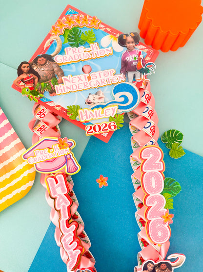 Moana Graduation Cap Topper, Moana Graduation  Lei , Keepsake graduation