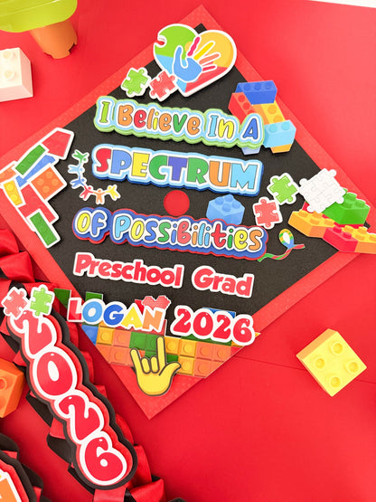 Autism Graduation Cap | Custom Graduation Cap Topper | Autism Awareness Grad Cap | Personalized Graduation Cap