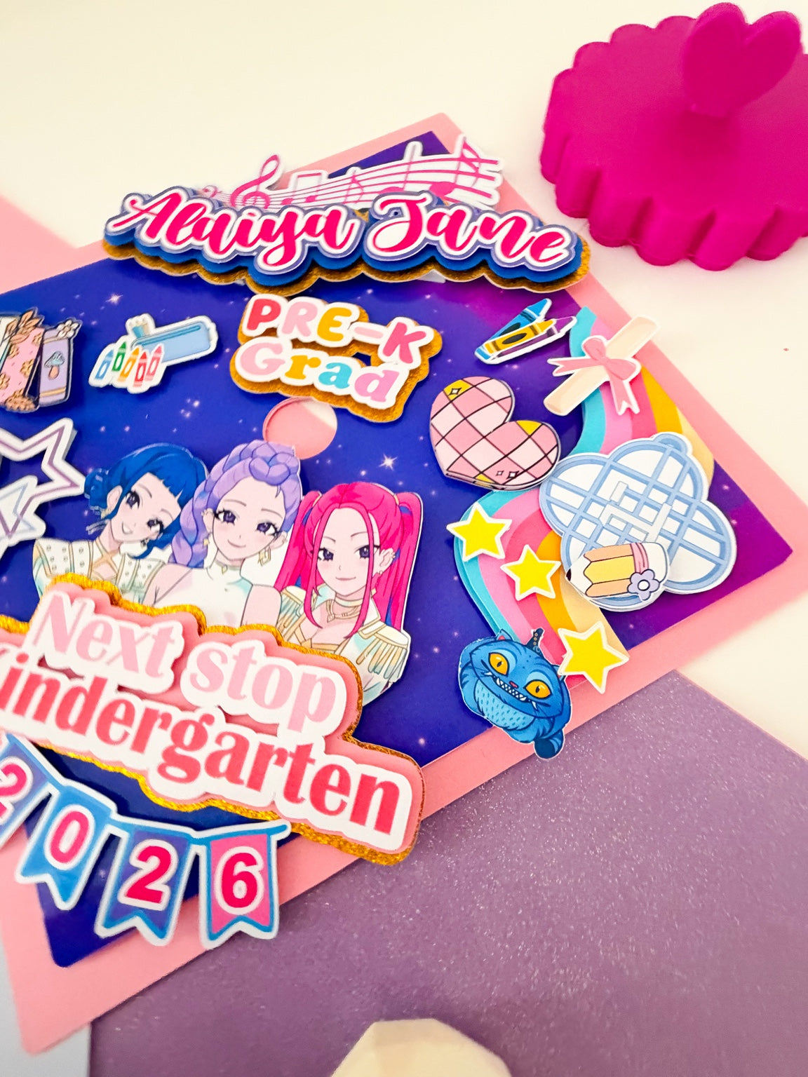Kpop Graduation Cap Topper, Personalized Kpop Grad Cap Decor, Graduation Cap/Decorated Graduation Caps/Girls Boys School Graduation / Cap And Gown /Custom Graduation Cap, Graduation Cap Topper (Copy)