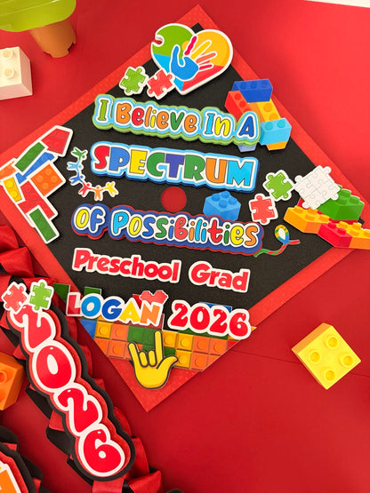 Autism Graduation Cap | Custom Graduation Cap Topper | Autism Awareness Grad Cap | Personalized Graduation Cap
