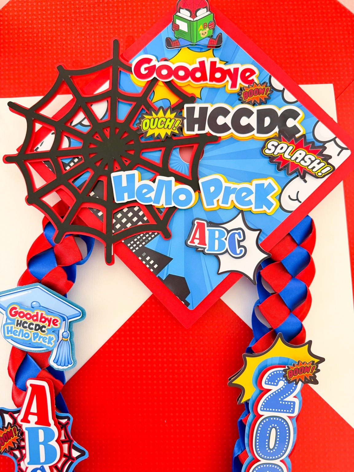 Spider-Man Graduation Lei | Custom Graduation Lei | Superhero Graduation Lei | Kids Graduation Lei | Personalized Graduation Necklace