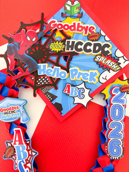 Spider-Man Graduation Lei | Custom Graduation Lei | Superhero Graduation Lei | Kids Graduation Lei | Personalized Graduation Necklace