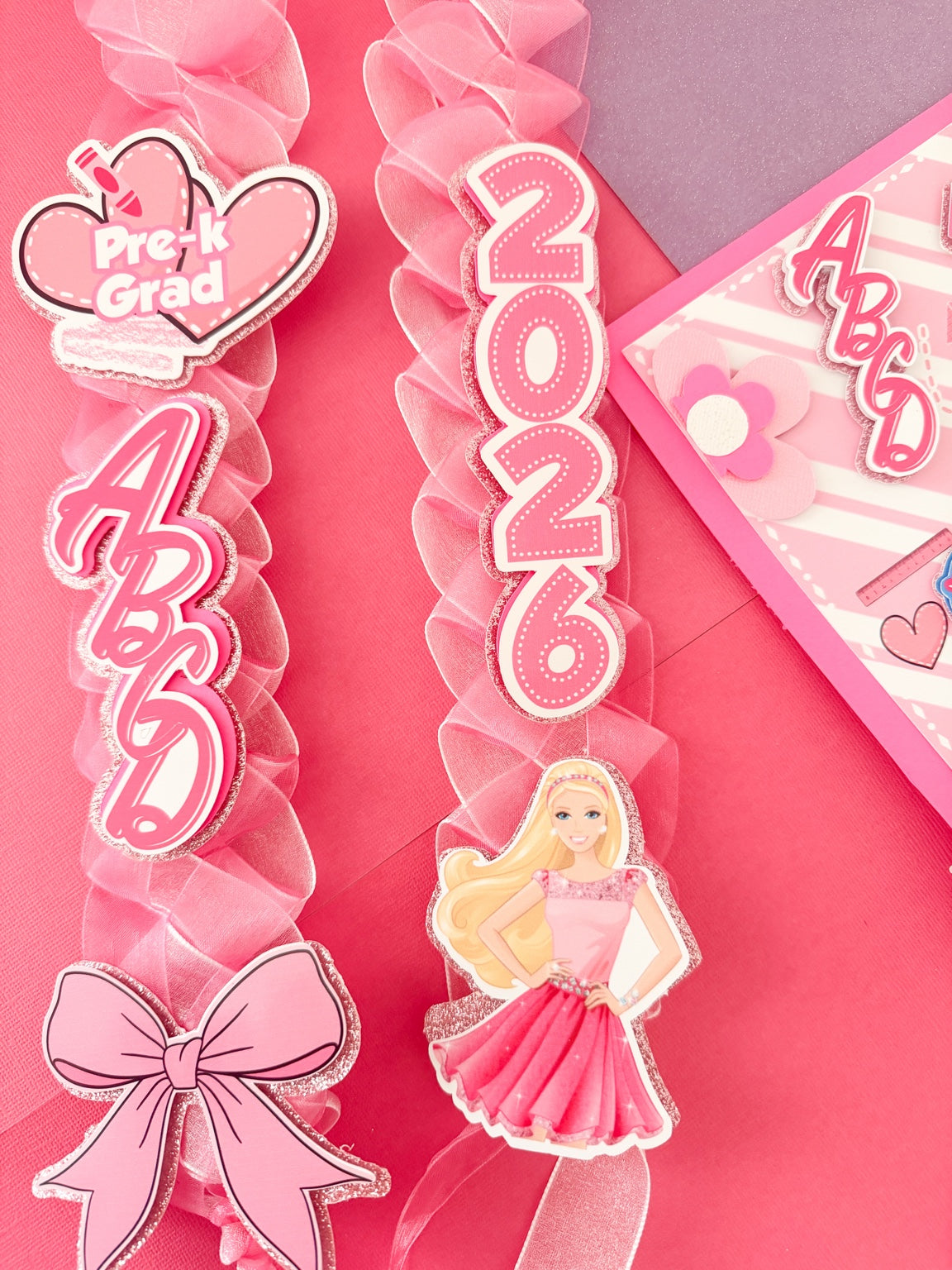 Barbie Inspired Graduation Lei, Personalized Graduation Cap, Disney Inspired Graduation Decorations