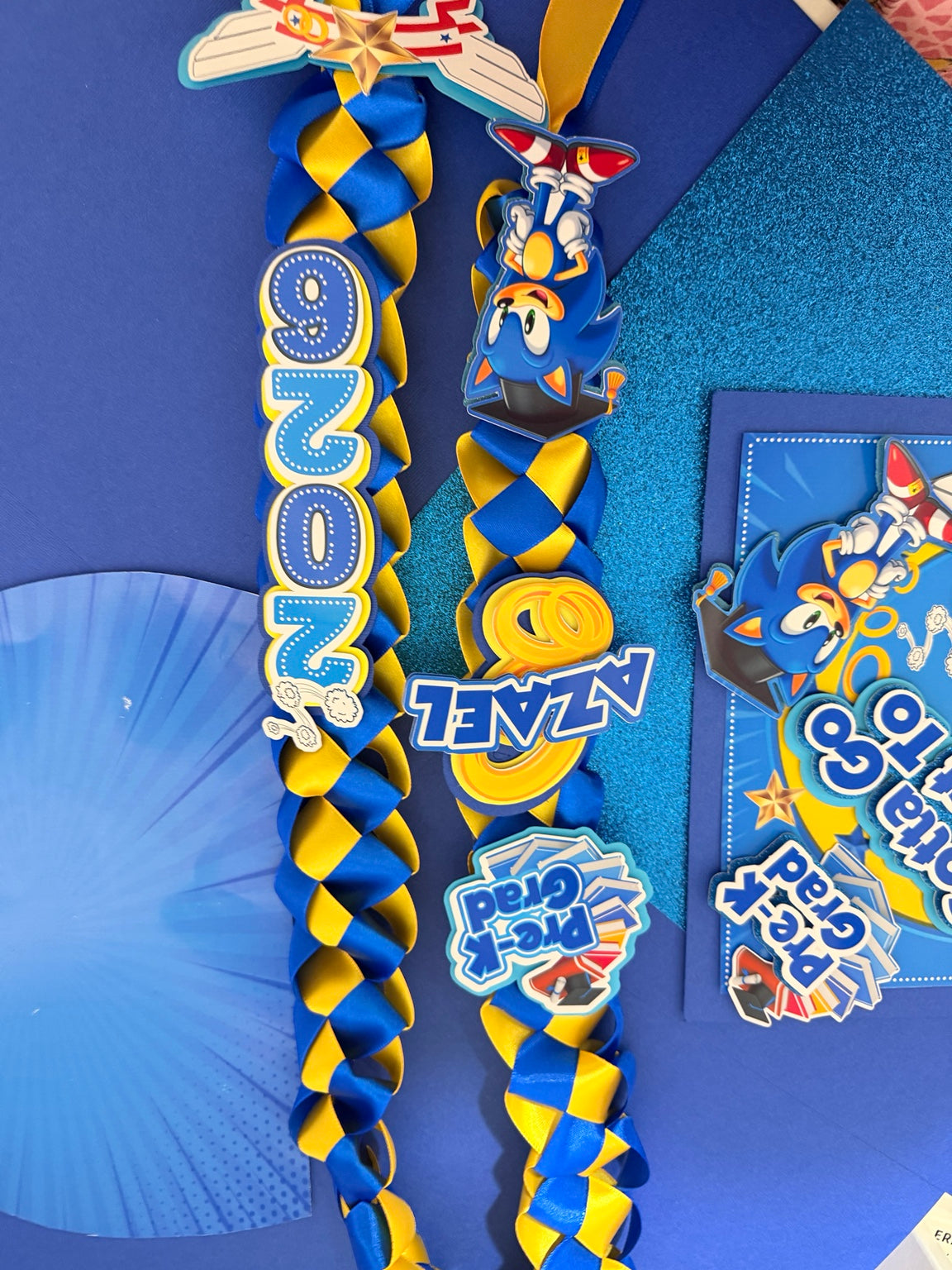 sonic  graduation Cap/Decorated Graduation Caps/Girls Boys School Graduation / Cap And Gown /Custom Graduation Cap, Graduation Cap Topper, (Copy) (Copy)
