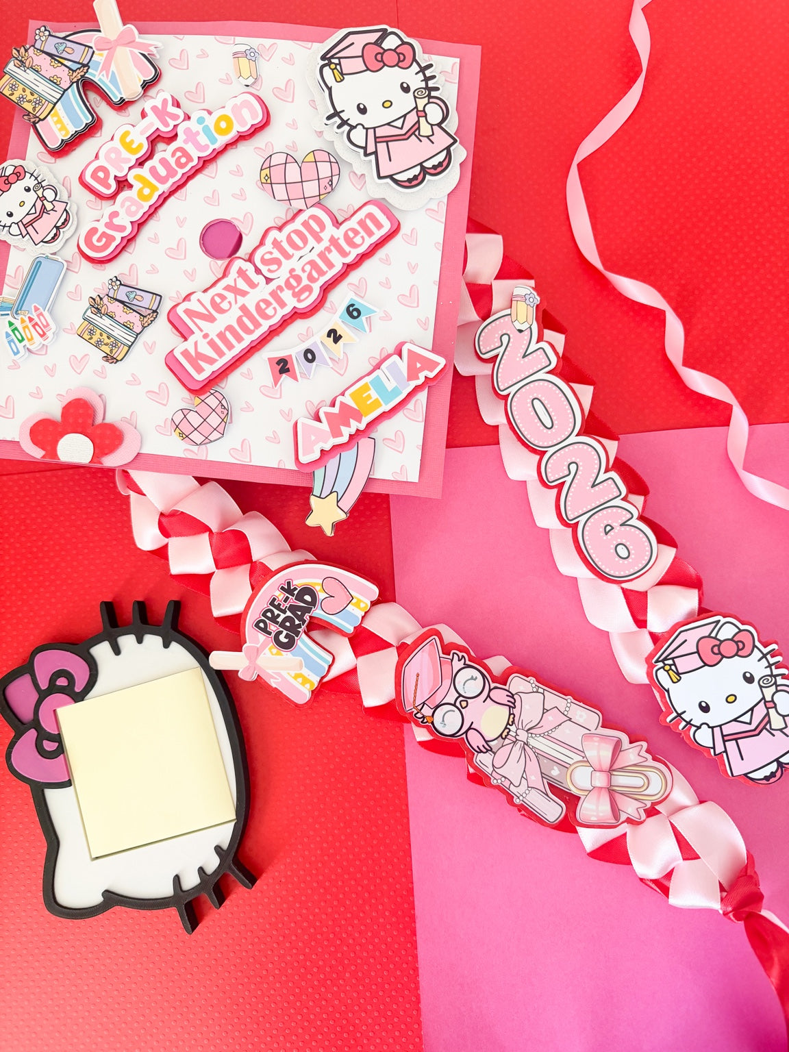Hello Kitty graduation Cap/Decorated Graduation Caps/Girls Boys School Graduation / Cap And Gown /Custom Graduation Cap, Graduation Cap Topper