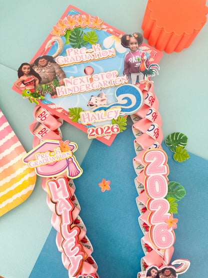 Moana Graduation Cap Topper, Moana Graduation  Lei , Keepsake graduation