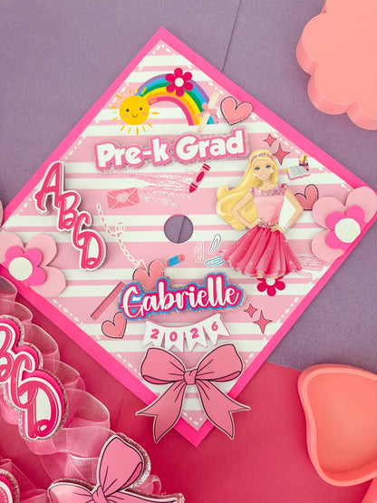 Barbie Inspired Graduation Lei, Personalized Graduation Cap, Disney Inspired Graduation Decorations