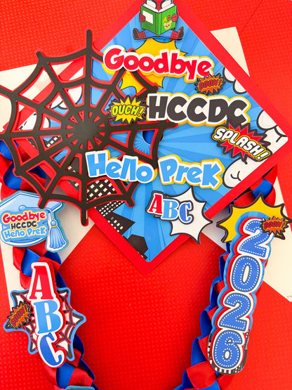Spider-Man Graduation Lei | Custom Graduation Lei | Superhero Graduation Lei | Kids Graduation Lei | Personalized Graduation Necklace