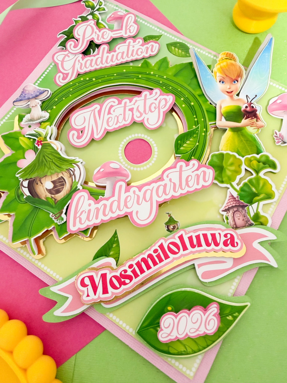 Tinkerbell Decorated Graduation Caps/Girls School Graduation / Tinkerbell Cap  /Custom Graduation Cap, Tinkerbell Graduation Cap Topper,