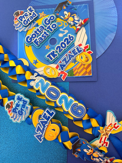 sonic  graduation Cap/Decorated Graduation Caps/Girls Boys School Graduation / Cap And Gown /Custom Graduation Cap, Graduation Cap Topper, (Copy) (Copy)
