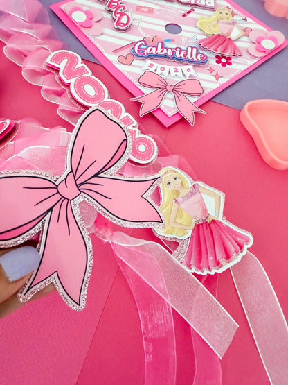 Barbie Inspired Graduation Lei, Personalized Graduation Cap, Disney Inspired Graduation Decorations