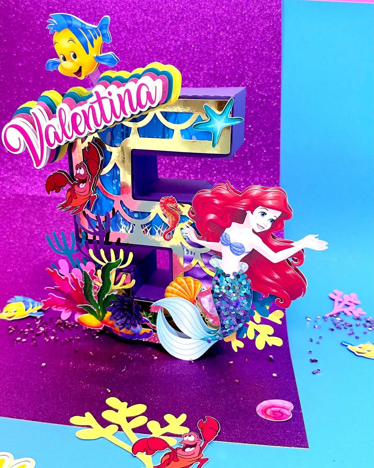 Mermaid Cake Topper, Mermaid Banner, Mermaid 3D Letter, Mermaid Cupcake Toppers, Mermaid Decorations, Mermaid Birthday Party, Mermaid Cups