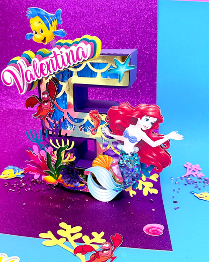 Mermaid Cake Topper, Mermaid Banner, Mermaid 3D Letter, Mermaid Cupcake Toppers, Mermaid Decorations, Mermaid Birthday Party, Mermaid Cups