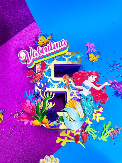 Mermaid Cake Topper, Mermaid Banner, Mermaid 3D Letter, Mermaid Cupcake Toppers, Mermaid Decorations, Mermaid Birthday Party, Mermaid Cups