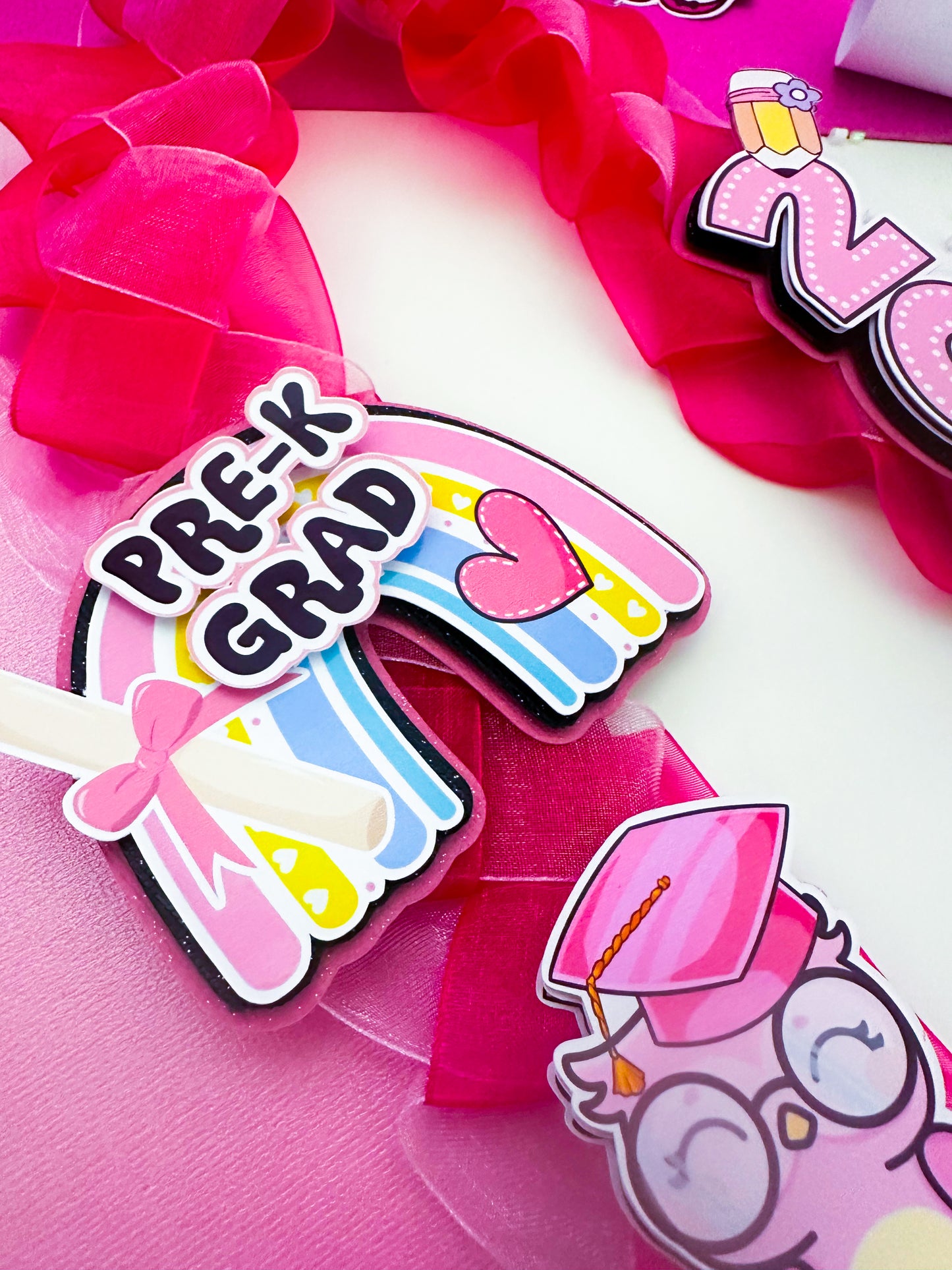 Hello Kitty graduation Cap/Decorated Graduation Caps/Girls Boys School Graduation / Cap And Gown /Custom Graduation Cap, Graduation Cap Topper, (Copy)