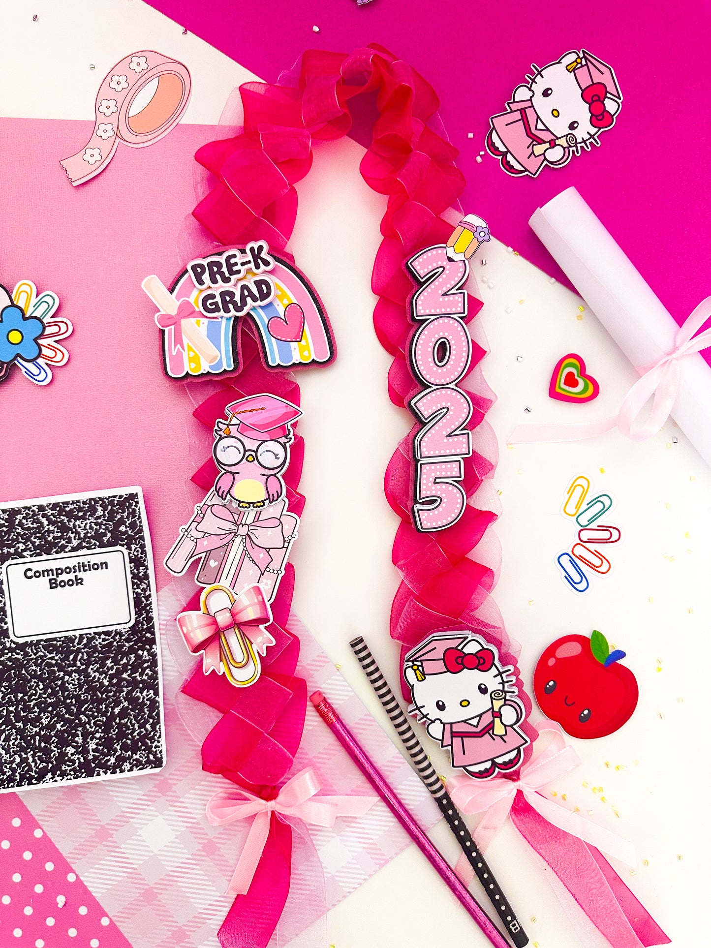 Hello Kitty graduation Cap/Decorated Graduation Caps/Girls Boys School Graduation / Cap And Gown /Custom Graduation Cap, Graduation Cap Topper, (Copy)