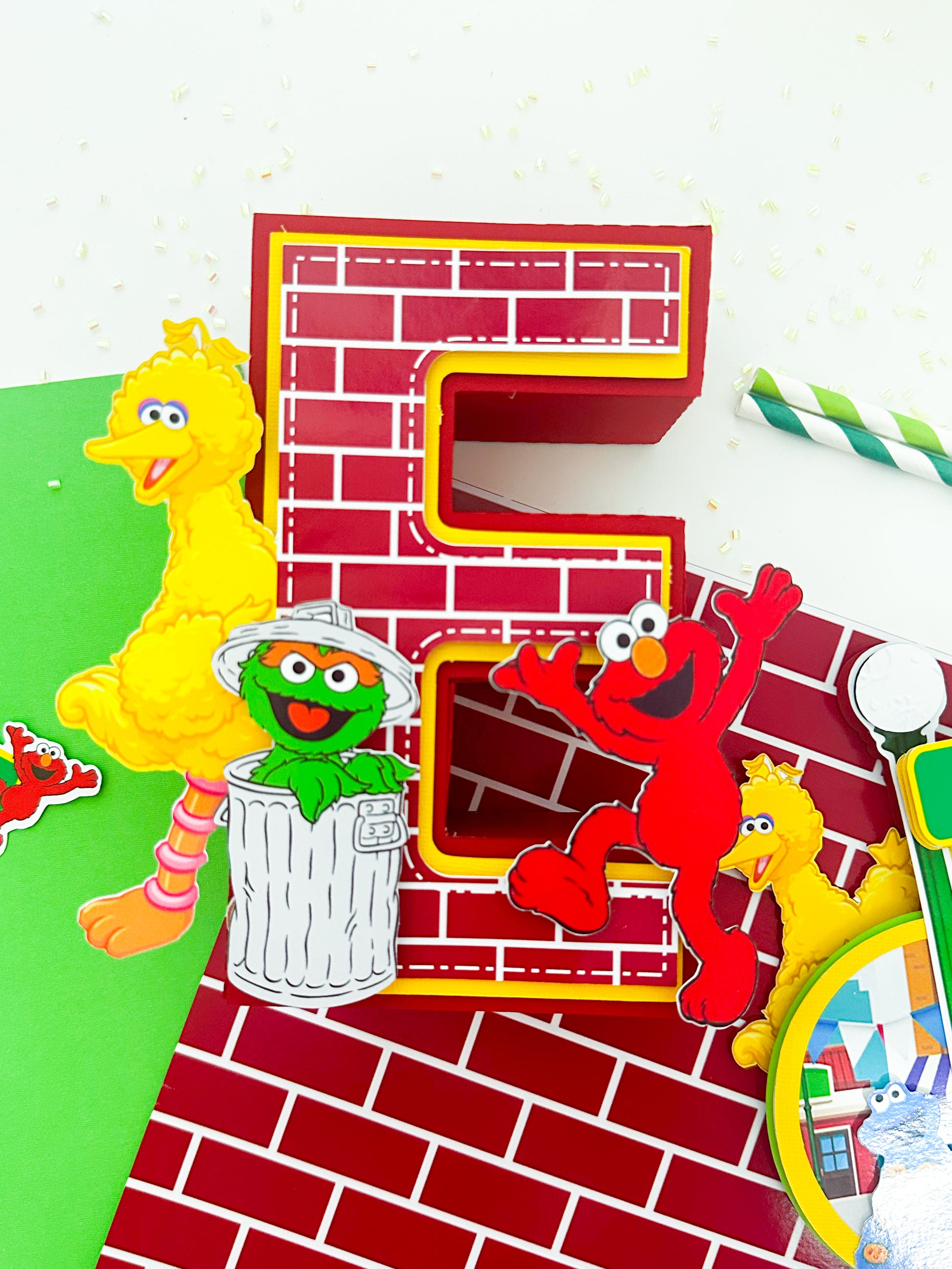 Sesame Street birthday decorations

Sesame Street centerpiece

Sesame Street cake topper

Sesame Street party supplies
