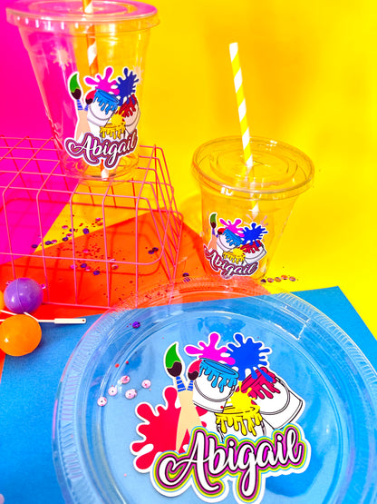 Paint Party Splatter Cake Topper, Art Party Cake Topper, Paint Shaker Cake Topper, Paint Party Splatter Favor Boxes, Paint Party Favors