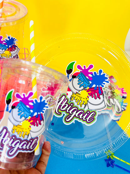 Paint Party Splatter Cake Topper, Art Party Cake Topper, Paint Shaker Cake Topper, Paint Party Splatter Favor Boxes, Paint Party Favors