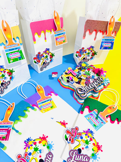 Paint Party Splatter Cake Topper, Art Party Cake Topper, Paint Shaker Cake Topper, Paint Party Splatter Favor Boxes, Paint Party Favors
