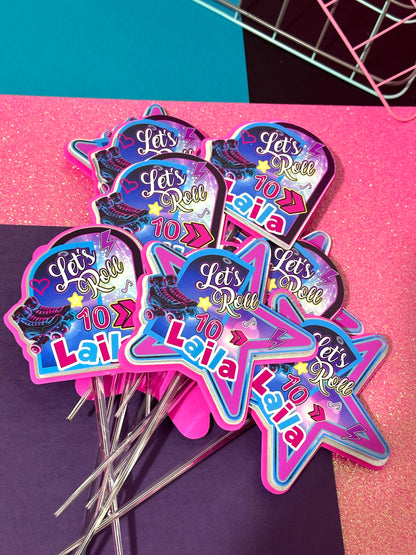 Roller Skate Cake Topper, Skate Cake, Roller Skate Birthday Supplies, Rolling Skate Party, Skating Birthday Topper, Roller Skater Centerpiece