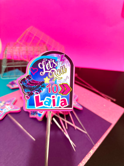 Roller Skate Cake Topper, Skate Cake, Roller Skate Birthday Supplies, Rolling Skate Party, Skating Birthday Topper, Roller Skater Centerpiece
