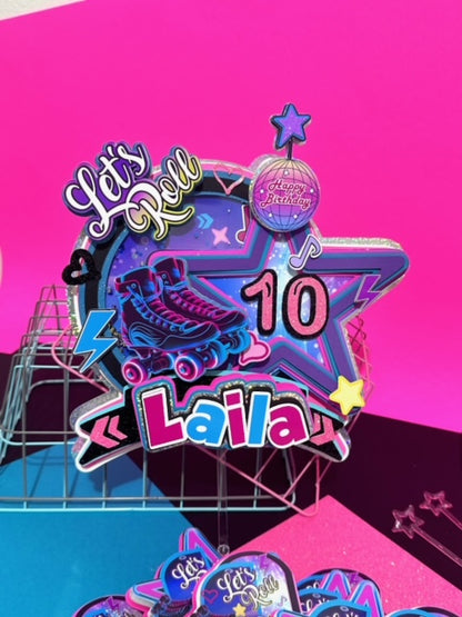 Roller Skate Cake Topper, Skate Cake, Roller Skate Birthday Supplies, Rolling Skate Party, Skating Birthday Topper, Roller Skater Centerpiece