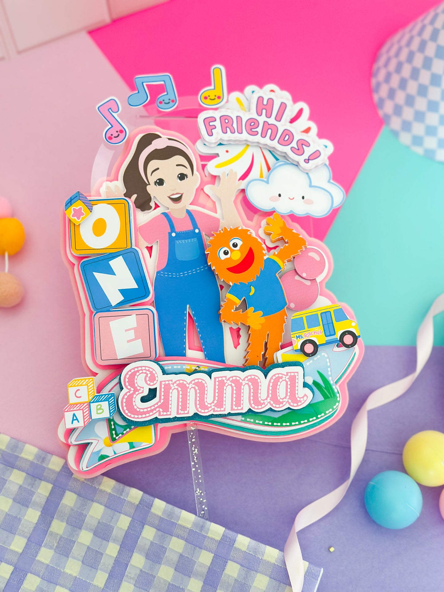 Mrs Rachel Cake Topper Personalized | Mrs Rachel Birthday Decor | Custom Kids Party Centerpiece | Speech & Learning Theme Party (Copy)