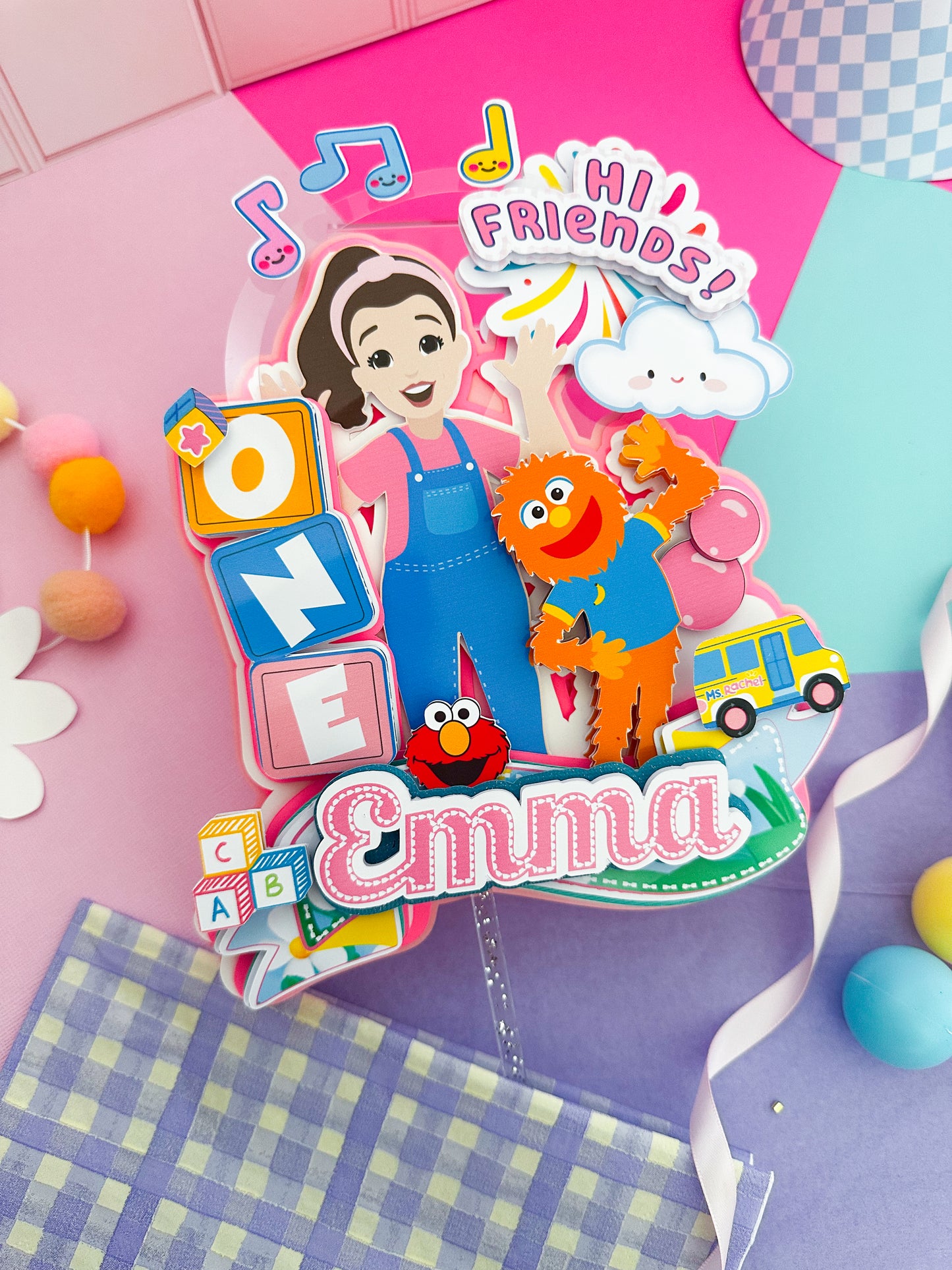 Mrs Rachel Cake Topper Personalized | Mrs Rachel Birthday Decor | Custom Kids Party Centerpiece | Speech & Learning Theme Party (Copy)