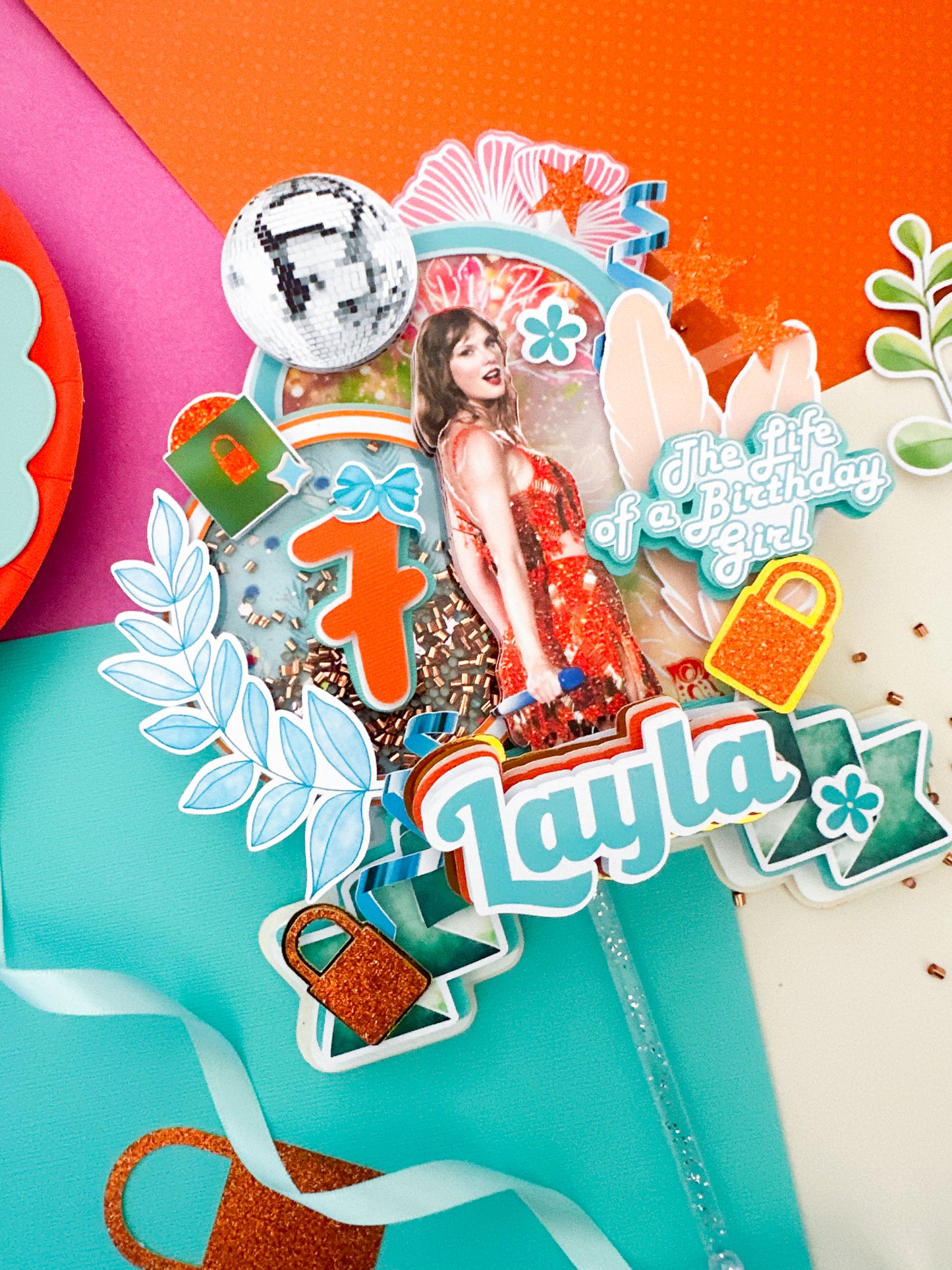 Taylor swift cake topper | Taylor swift birthday decoration|  Eras Tour Birthday Cake Topper | lover Inspired Party Decoration | Pop Star Birthday Centerpiece, Pop Star Girls Party | T-S party (Copy)