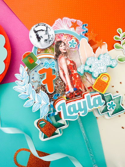 Taylor swift cake topper | Taylor swift birthday decoration|  Eras Tour Birthday Cake Topper | lover Inspired Party Decoration | Pop Star Birthday Centerpiece, Pop Star Girls Party | T-S party (Copy)