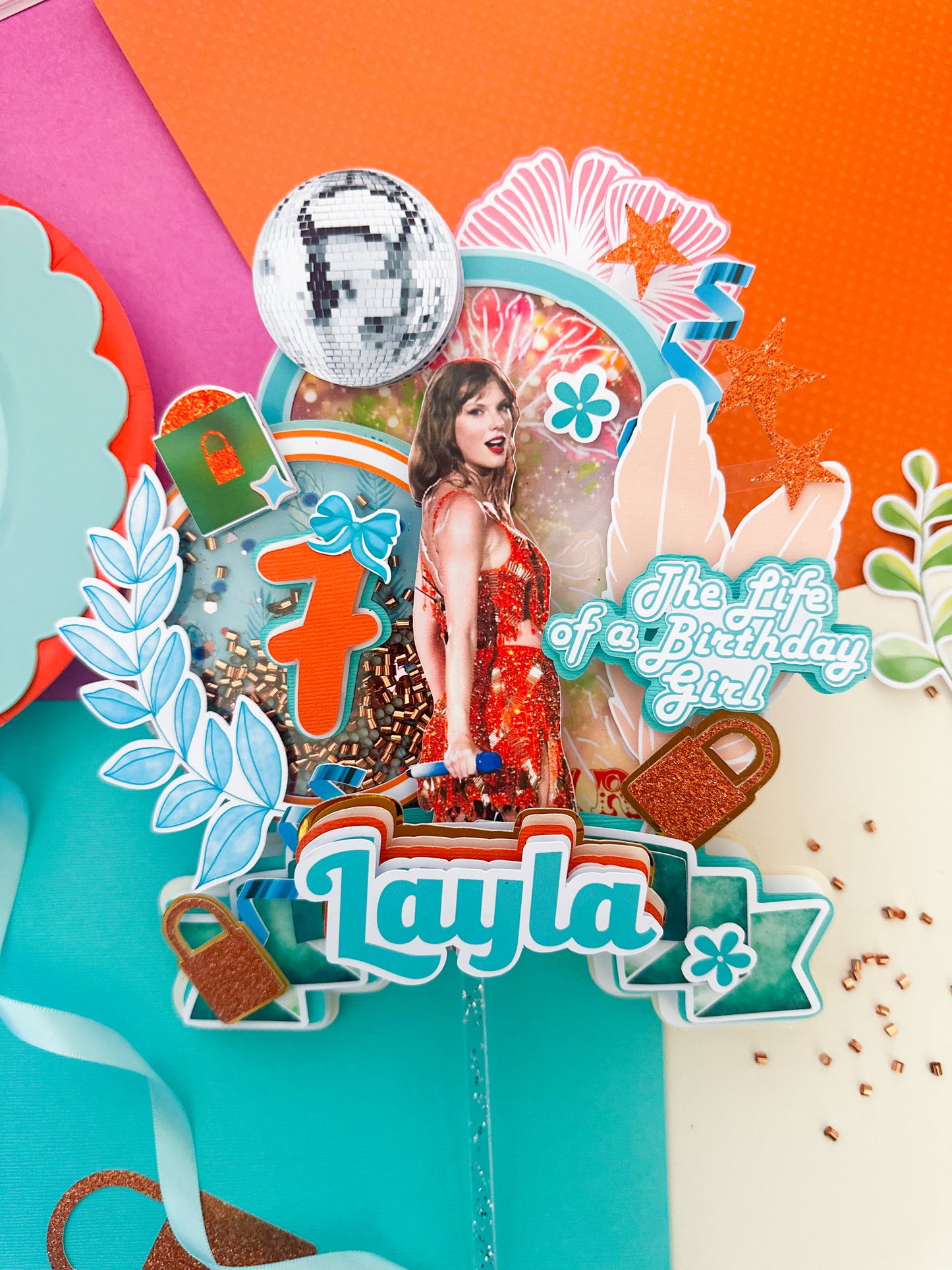 Taylor swift cake topper | Taylor swift birthday decoration|  Eras Tour Birthday Cake Topper | lover Inspired Party Decoration | Pop Star Birthday Centerpiece, Pop Star Girls Party | T-S party (Copy)