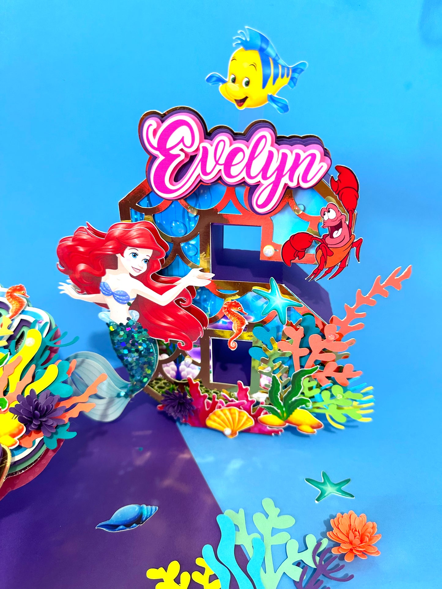 Mermaid Cake Topper, Mermaid Banner, Mermaid 3D Letter, Mermaid Cupcake Toppers, Mermaid Decorations, Mermaid Birthday Party, Mermaid Cups