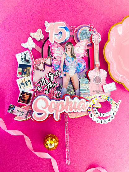 Taylor swift cake topper | Taylor swift birthday decoration|  Eras Tour Birthday Cake Topper | lover Inspired Party Decoration | Pop Star Birthday Centerpiece, Pop Star Girls Party | T-S party (Copy)