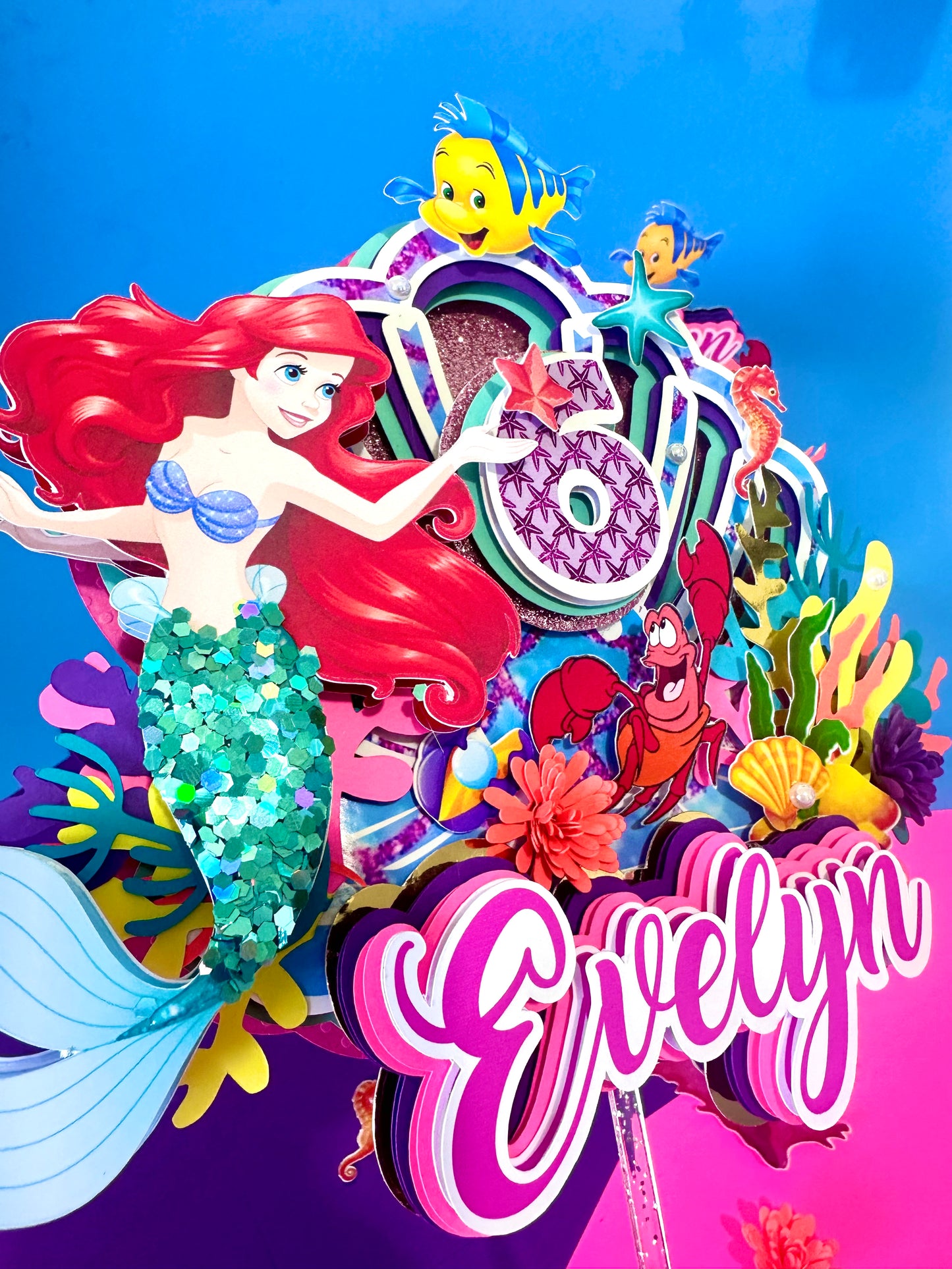 Mermaid Cake Topper, Mermaid Banner, Mermaid 3D Letter, Mermaid Cupcake Toppers, Mermaid Decorations, Mermaid Birthday Party, Mermaid Cups