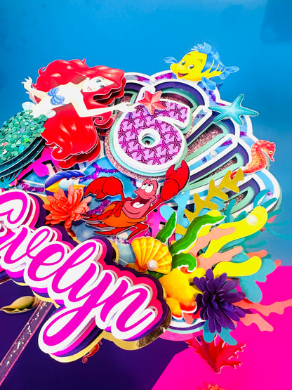 Mermaid Cake Topper, Mermaid Banner, Mermaid 3D Letter, Mermaid Cupcake Toppers, Mermaid Decorations, Mermaid Birthday Party, Mermaid Cups