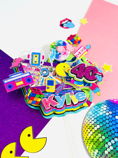 Back to the 80s Cake Topper, I love the 80s Cake Topper, Take Me Back to the 80s Cake Topper, Retro Throwback Cake Topper, 80s Party Cake Topper