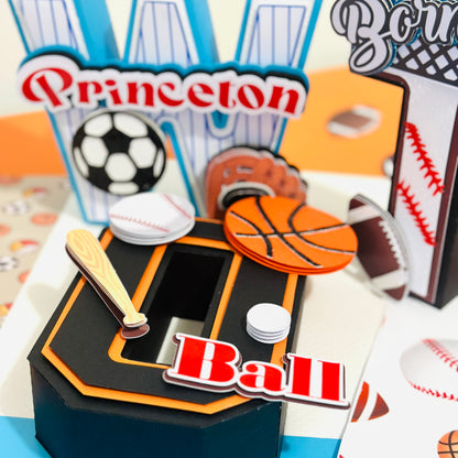 Born Two Ball Cake Topper/Second Birthday Cake Topper/ Sports Cake Topper/Sport Birthday 3d Letters/ Born Two Ball 3d Letters