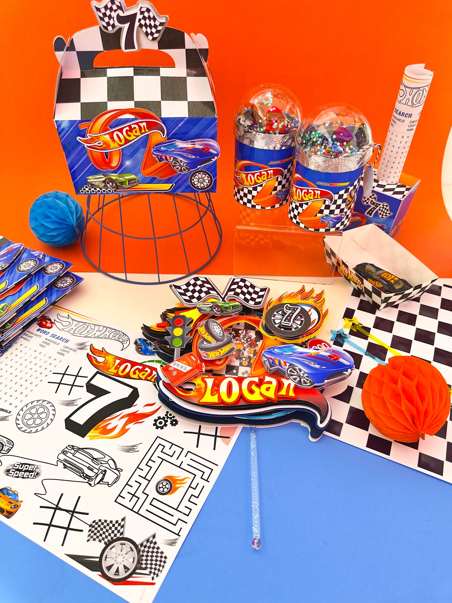 Hot Wheels Cake Topper | Hot Wheels Birthday Decoration | Race Car Birthday Party | Hot Wheels Centerpiece | Custom Race Car Cake Topper